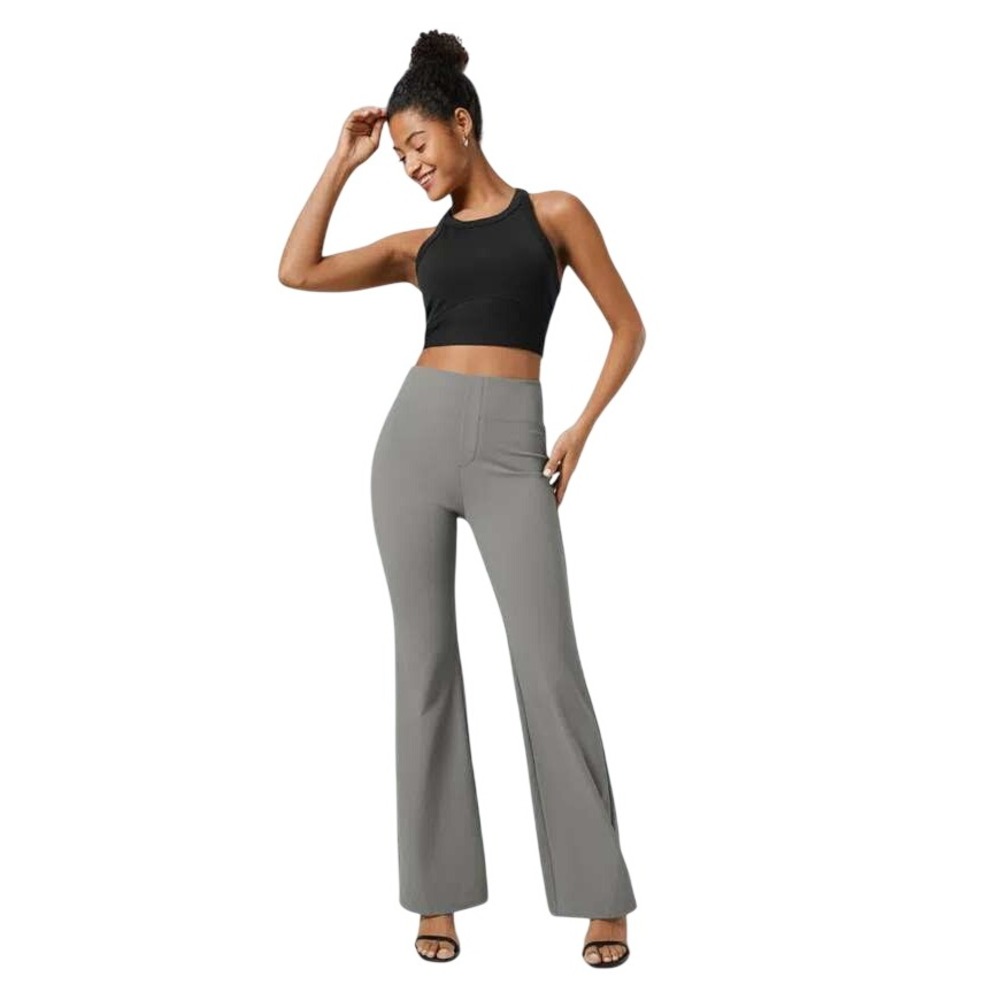 Halara Flex High Waisted Back Side Pocket Slight Flare Work Pants In Putty Sz ST
